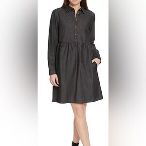Nine West Long Sleeve Shirt Dress | Griffen (Dark Grey) | Size XS | NWT
